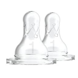 Dr. Brown's Natural Flow® Silicone Level 1 Baby Bottle Nipples (2-Pack)