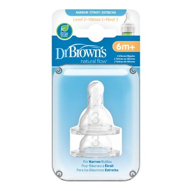 Dr. Brown&#39;s Natural Flow&reg; Silicone Level 3 Baby Bottle Nipples (2-Pack). View a larger version of this product image.