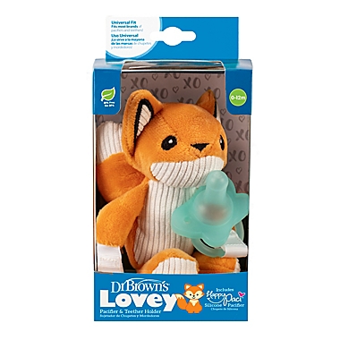 Dr Brown&#39;s&reg; Franny the Fox Lovey Pacifier and Teether Holder in Orange. View a larger version of this product image.