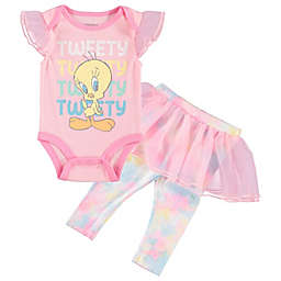 Tweety® Size 12M 2-Piece Bodysuit and Tutu Legging Set in Pink/Multi