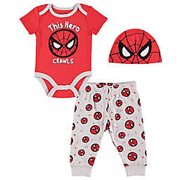 Spider-Man® 3-Piece Bodysuit, Pant, and Hat Set in Red/Multi