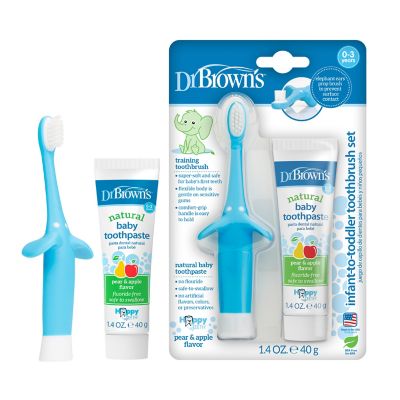 Dr. Brown&#39;s Infant-to-Toddler Toothbrush, Toothpaste Combo Pack
