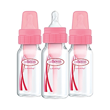 Dr. Brown&#39;s&reg; 3-Pack Natural Flow 4 oz. Bottles in Pink. View a larger version of this product image.