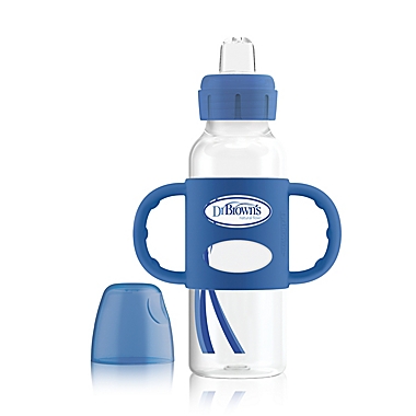 Dr. Brown&#39;s&reg; 8 fl. oz. Narrow Sippy Bottle with Silicone Handles in Blue. View a larger version of this product image.