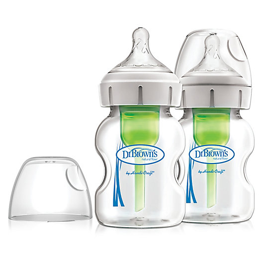 Alternate image 1 for Dr. Brown's® Options+™ 2-Pack 5 oz. Wide-Neck Glass Baby Bottles