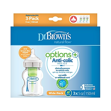 Dr. Brown&#39;s&reg; Options+&trade; 3-Pack 5 oz. Wide-Neck Baby Bottles. View a larger version of this product image.