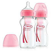 Dr Browns&reg; Options+&trade; 2-Pack 9 oz Wide Neck Baby Bottles in Pink