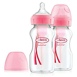 Dr Browns® Options+™ 2-Pack 9 oz Wide Neck Baby Bottles in Pink