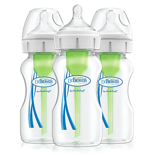 Alternate image 1 for Dr. Brown's® Options+™ 3-Pack 9 oz. Wide-Neck Baby Bottles