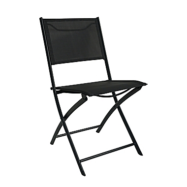 Simply Essential&trade; Folding Outdoor Sling Chair in Black. View a larger version of this product image.
