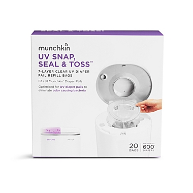 Munckin&reg; 20-Count UV Snap, Seal &amp; Toss&trade; Diaper Pail Refill Bags. View a larger version of this product image.