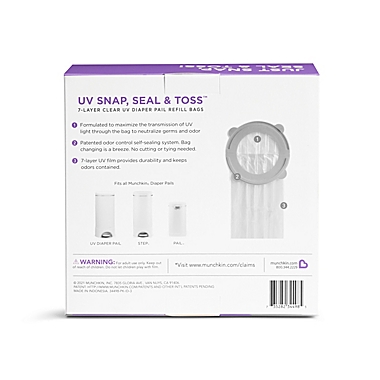 Munckin&reg; 20-Count UV Snap, Seal &amp; Toss&trade; Diaper Pail Refill Bags. View a larger version of this product image.