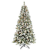 Bee &amp; Willow&trade; 9-Foot Flocked Mixed Pine Pre-Lit Christmas Tree with Clear Lights