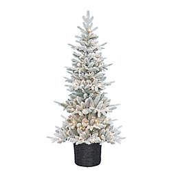 Bee & Willow™ 5-Foot Flocked Pre-Lit Artificial Christmas Tree with Clear Lights