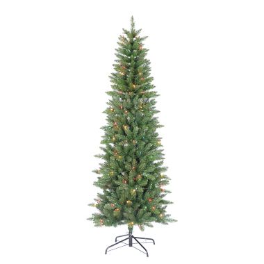 H for Happy&trade; 7-Foot Pre-Lit Faux Douglas Fir Christmas Tree with Multicolored Lights. View a larger version of this product image.