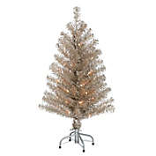 H for Happy&trade; 3-Foot Pre-Lit Tinsel Christmas Tree with Clear Lights in Gold