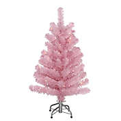 H for Happy&trade; 3-Foot Pre-Lit Tinsel Christmas Tree with Clear Lights in Pink