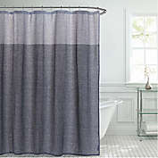 French Connection 72-Inch x 72-Inch Hastings Shower Curtain and Hook Set in Navy