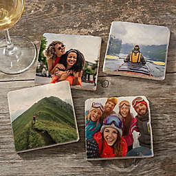 Personalized Photos for Her Tumbled Stone Coasters in Cream (Set of 4)