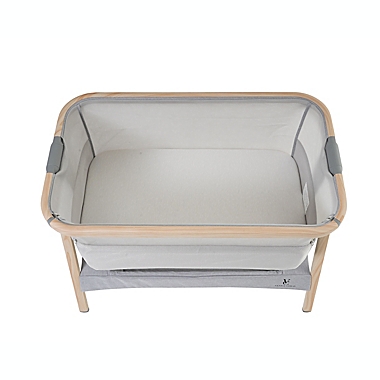 Venice Child&reg; California Dreaming Foldable Bedside Bassinet in Grey/Wood. View a larger version of this product image.