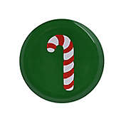 H for Happy&trade; Candy Cane Salad Plate in Green