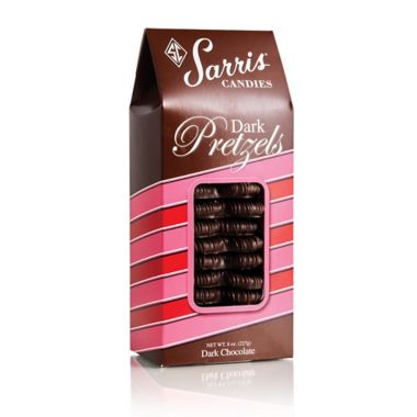 Sarris Candies&reg; 8 oz. Dark Chocolate Covered Pretzels Bag. View a larger version of this product image.