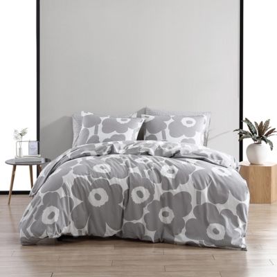 Marimekko&reg; Unikko 3-Piece Reversible King Comforter Set in Grey
