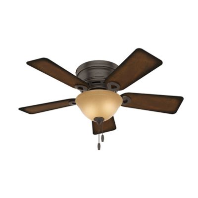 Bronze Hunter Fan Company Prim Low Profile 52-Inch Ceiling Fan w/ 3 LED Lights 