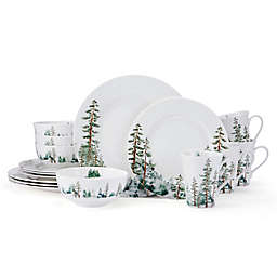 Mikasa® Watercolor Forest 16-Piece Dinnerware Set in White/Green