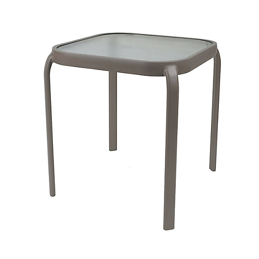 Outdoor Aluminum Side Table, Black Aluminum Outdoor End Table