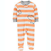 carter&#39;s&reg; Rhino 2-Way Zip Footie Pajama in Orange