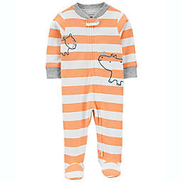 carter's® Newborn Rhino 2-Way Zip Footie Pajama in Orange
