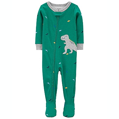 carter&#39;s&reg; Size 18M Dinosaur Snug Fit Footie Pajama in Green. View a larger version of this product image.