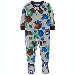 carter's® Size 12M Sports Loose Fit Footie Pajama in Grey