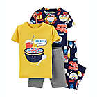 Alternate image 0 for carter&#39;s&reg; 4-Piece Breakfast T-Shirts, Short, and Pant Pajama Set in Yellow