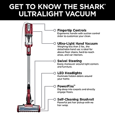 Shark&reg; UltraLight Pet Pro Corded Stick with PowerFins in Red. View a larger version of this product image.