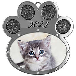 H for Happy™ 3.37-Inch Cat Sentiment 2022 Christmas Ornament in Silver