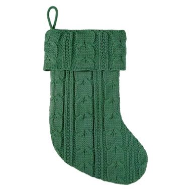 Bee &amp; Willow&trade; Cable Knit Holiday Stocking in Green. View a larger version of this product image.