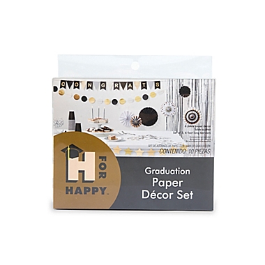 H for Happy&trade; 10-Piece Graduation Decoration Set. View a larger version of this product image.