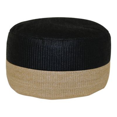 Studio 3B&trade; Hermosa Pieced Modern Square Indoor/Outdoor Pouf in Black/Natural