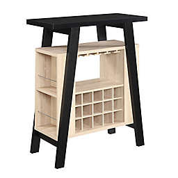 Convenience Concepts Newport Serving Console Table with Wine Rack in Black/White