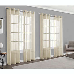 Tahari Home Donna Grommet Stripe Window Curtain Panels (Set of 4)