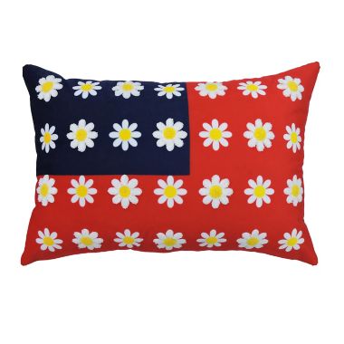 H for Happy&trade; Americana Daisy American Flag Rectangular Throw Pillow. View a larger version of this product image.