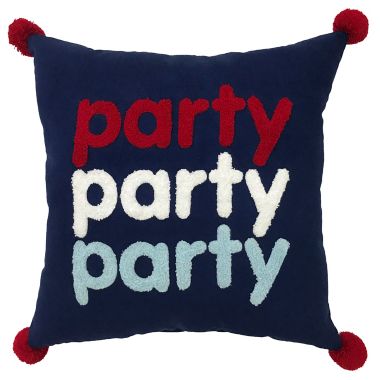 H for Happy&trade; Americana Party Party Party Square Throw Pillow. View a larger version of this product image.