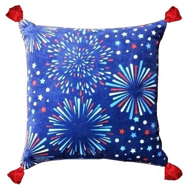 H for Happy&trade; Americana Firework Square Throw Pillow. View a larger version of this product image.
