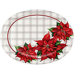 Bee & Willow™ 10-Count Upscale Poinsettia Disposable Oval Platters
