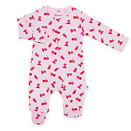 E=MC2 Newborn Follow Your Heart Magnetic Footie in Pink
