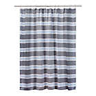 Alternate image 1 for Laura Ashley Navy/Blue Stripe 72x72 Shower Curtain