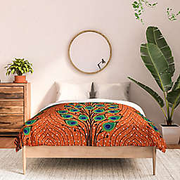 Deny Designs Ose Etomi African Peacock King Comforter in Red