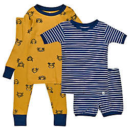The Honest Company® 4-Piece Short and Long Pajama Set in Navy/Yellow